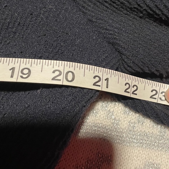 Paraphrase Wool Navy Blue Asymmetrical Zipper Ribbed Knit Coat Peacoat (size 12) - Picture 5 of 8